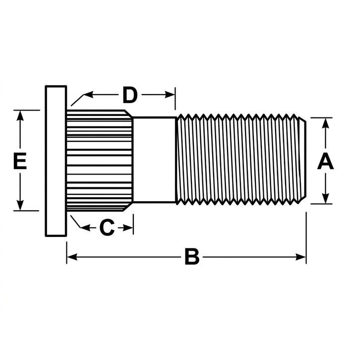 165995 - 1/2" X 2.5" Drive-In Stud