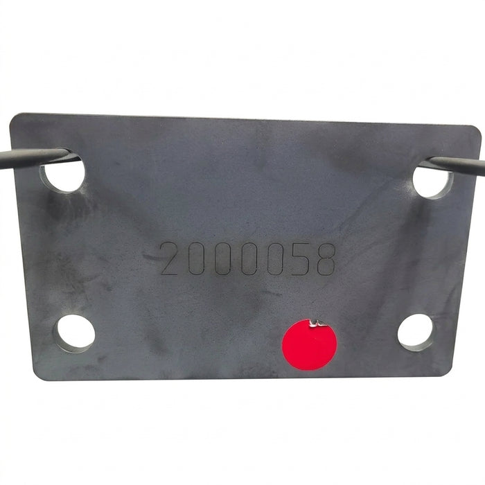 2000058 rectangular jack mounting plate with four corner bolt holes and part number stamped across the center