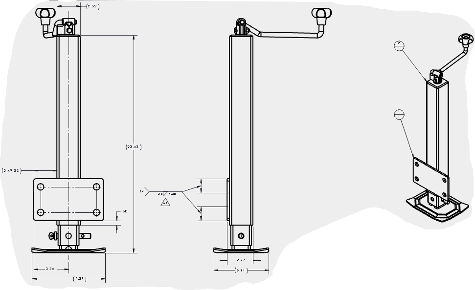 2002345 - 7K Top Wind Drop Leg Side Pin Weld Jack