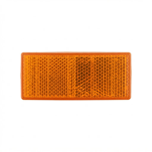 2003156 amber rectangular reflector with honeycomb-textured reflective face and rounded corners