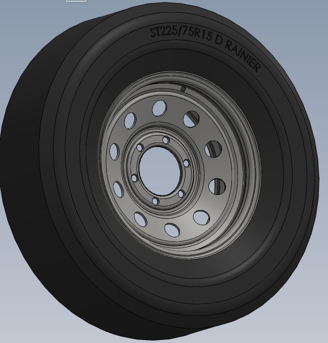 2013853 - ST225/75R15 D Rainier Trailer Tire on 15" Steel Wheel – 6 on 5.5" Bolt Pattern