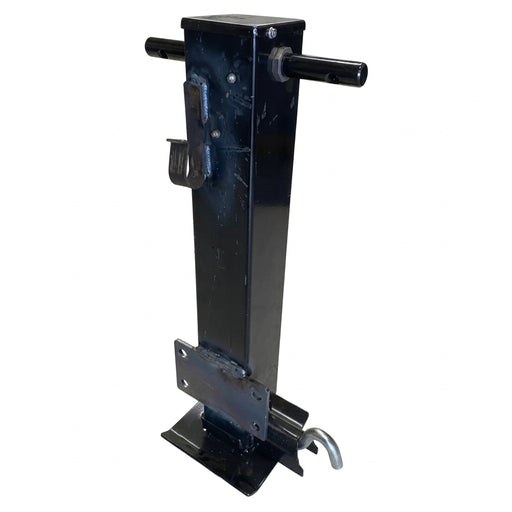 2018067 black 12K side-wind trailer jack showing square body, mounting plate and footplate