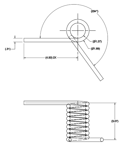 2029806 - 1" Ramp Spring Shaft LH