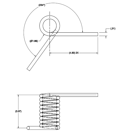 2029807 - 1" Ramp Spring Shaft RH