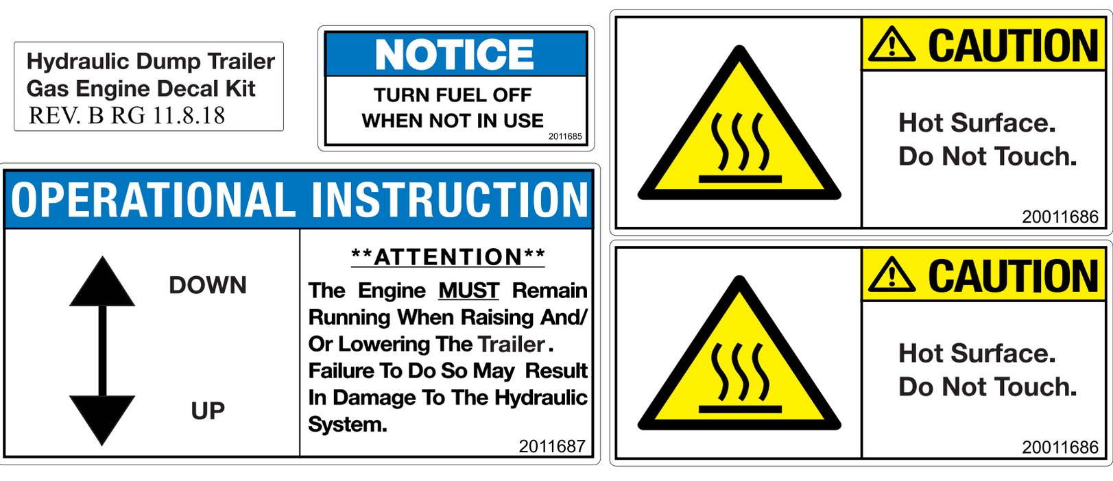 Safety/Warning Decals — Felling Trailers Parts Store