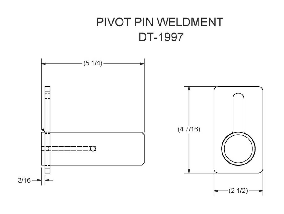 DT-1997 - PIVOT PIN WELDMENT ZINC PLATED