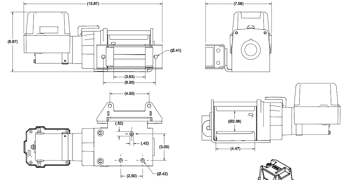 WINCH ELECTRIC 4000 LBS 12V