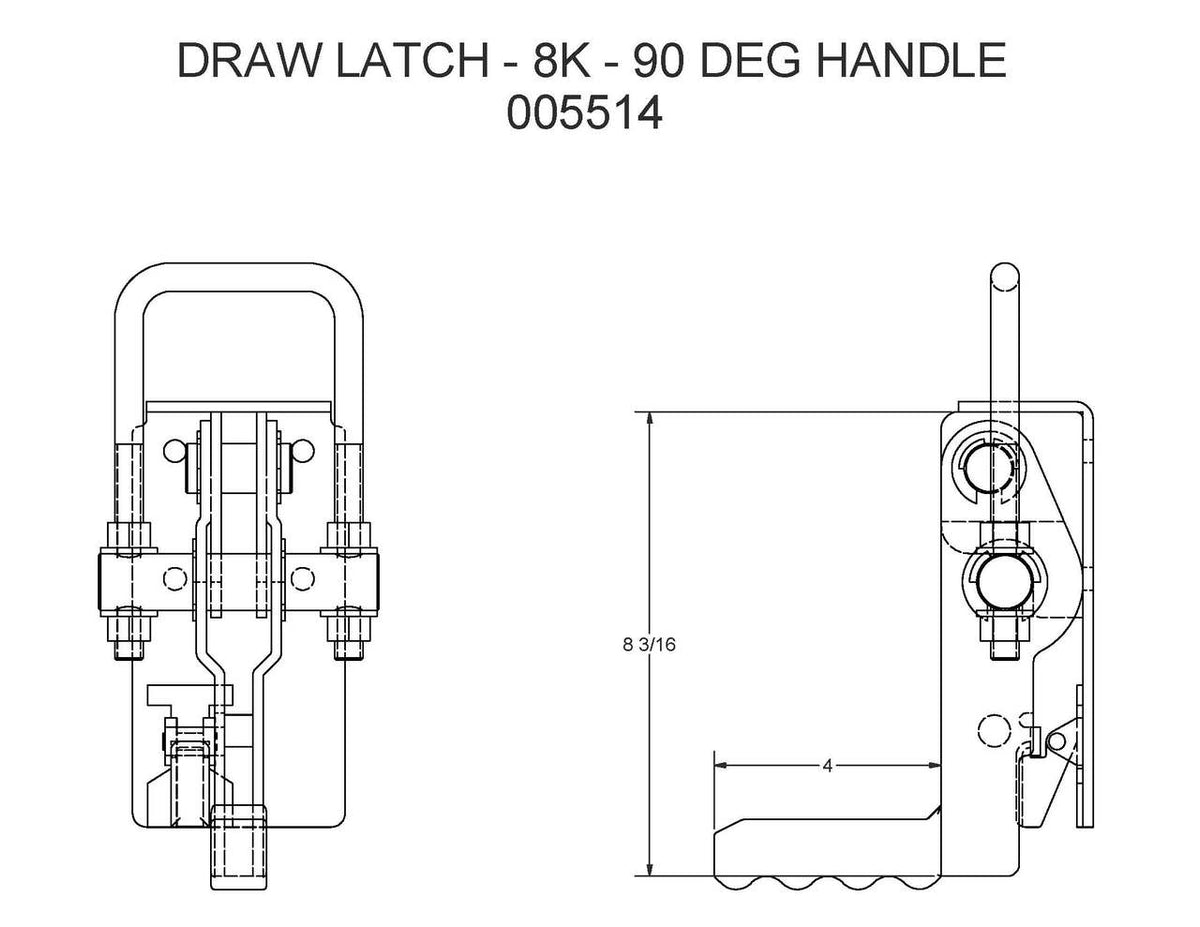 005514 DRAW LATCH 8K 90 DEG HANDLE — Felling Trailers Parts Store