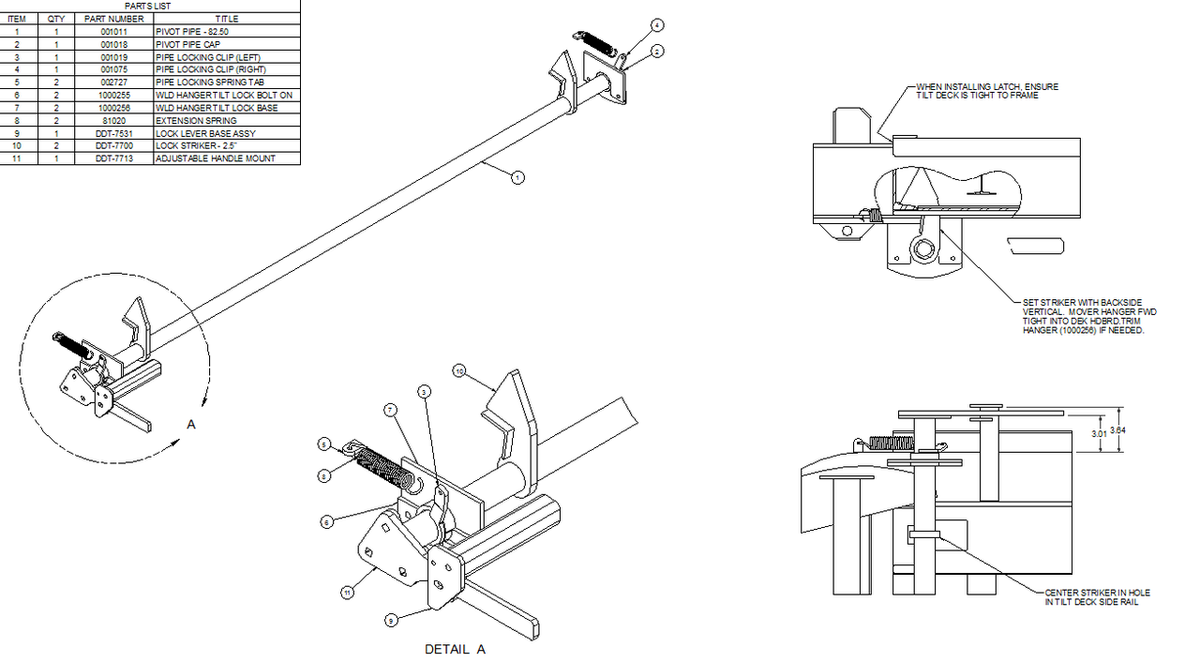 1000284 TILT LOCK KIT — Felling Trailers Parts Store