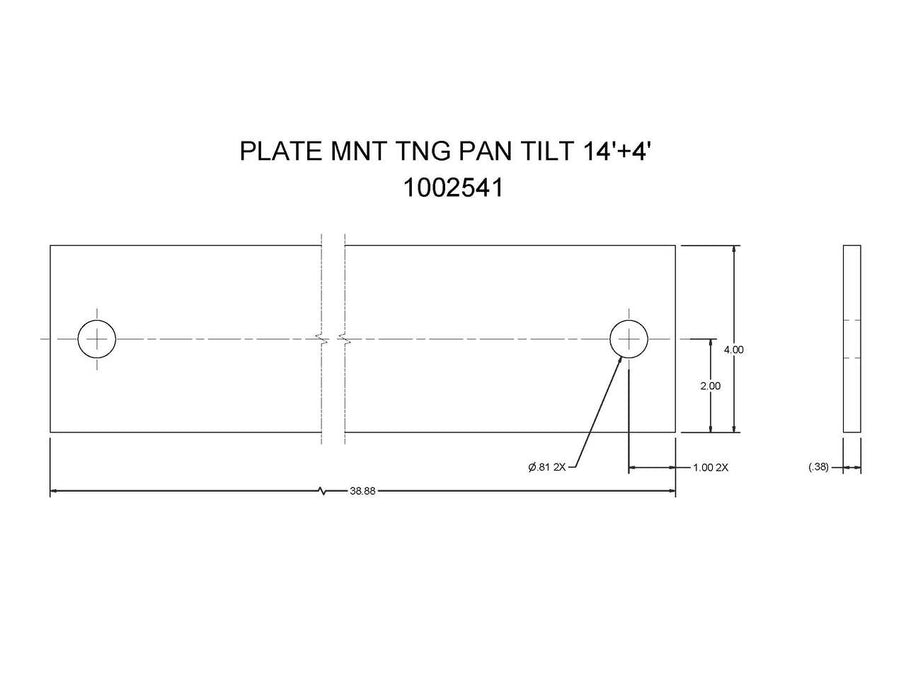 1002541   (FT12T)   PLATE MNT TNG PAN TILT 14'+4'