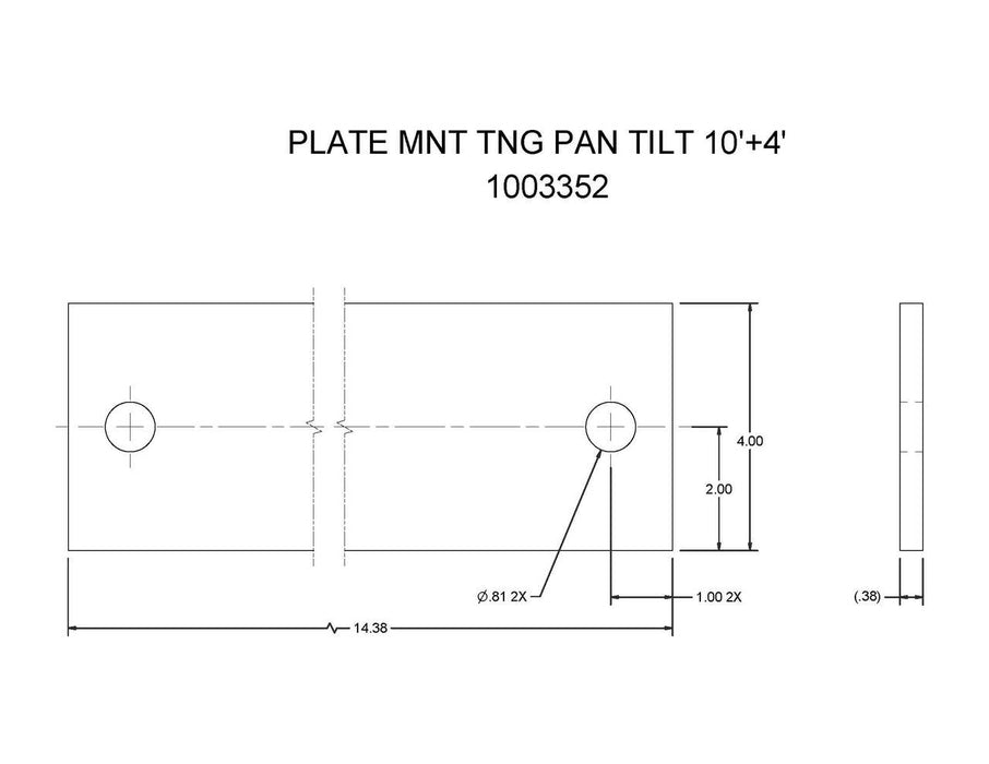 1003352 - PLATE MNT TNG PAN TILT 10'+4'
