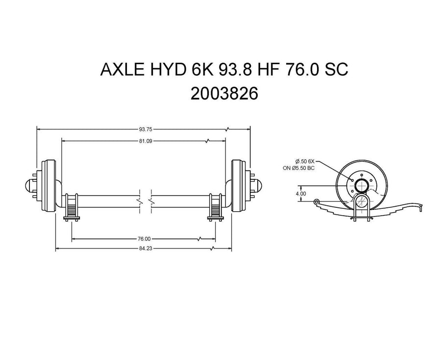 2003826 - AXLE HYD 6K 93.8 HF 76.0 SC