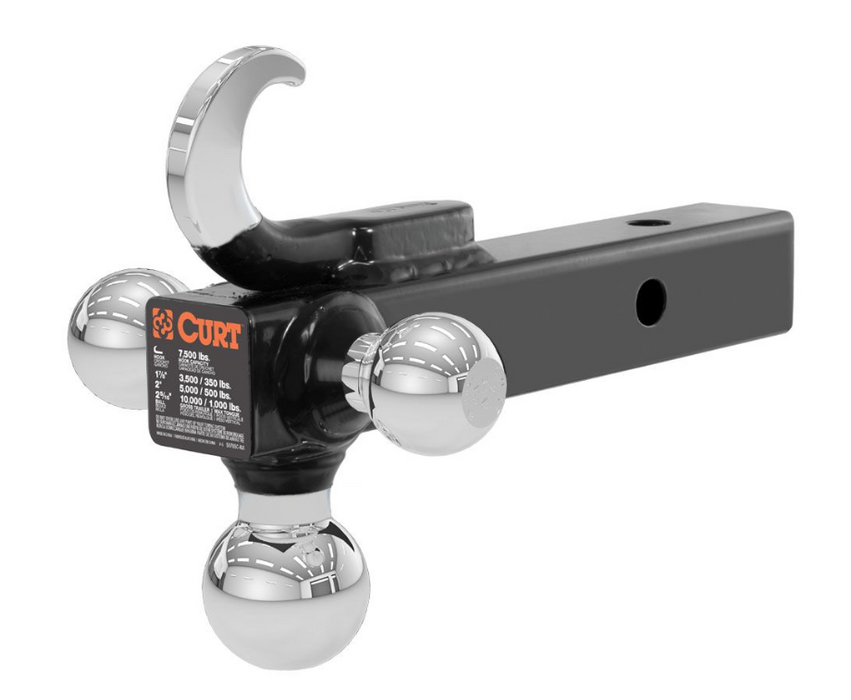 45675 - MULTI-BALL MOUNT WITH HOOK (2" SOLID SHANK, 1-7/8", 2" & 2-5/16" CHROME BALLS)