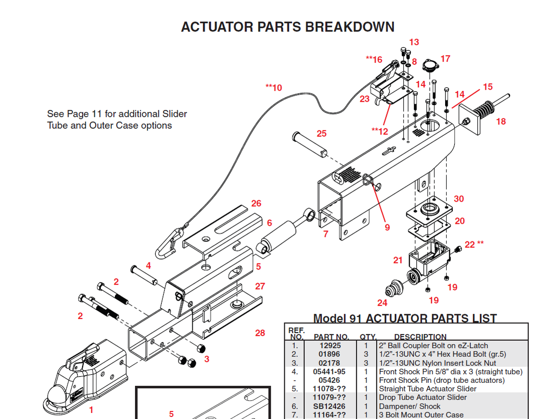 5942 NYLON SLIDE REPAIR KIT DA91 8.5K ACTUATOR SLIDES — Felling