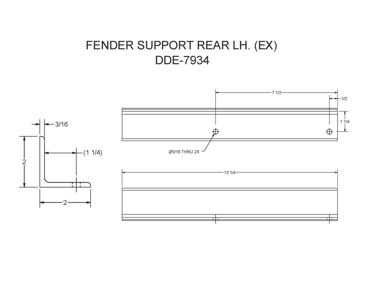 DDE7934 (FT12I) FENDER SUPPORT REAR LH. (EX) — Felling Trailers Parts