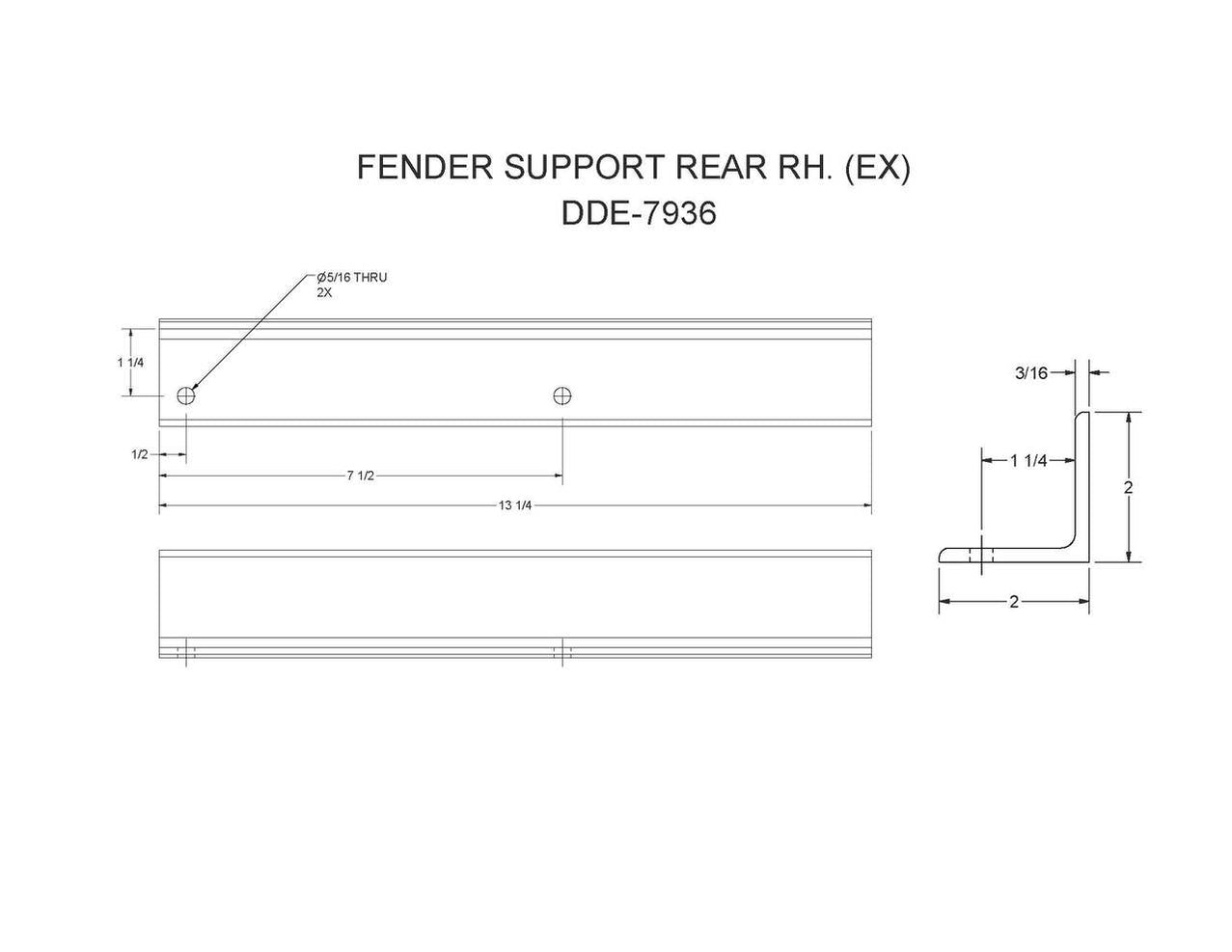 DDE-7936 - Fender Support Rear RH — Felling Trailers Parts Store