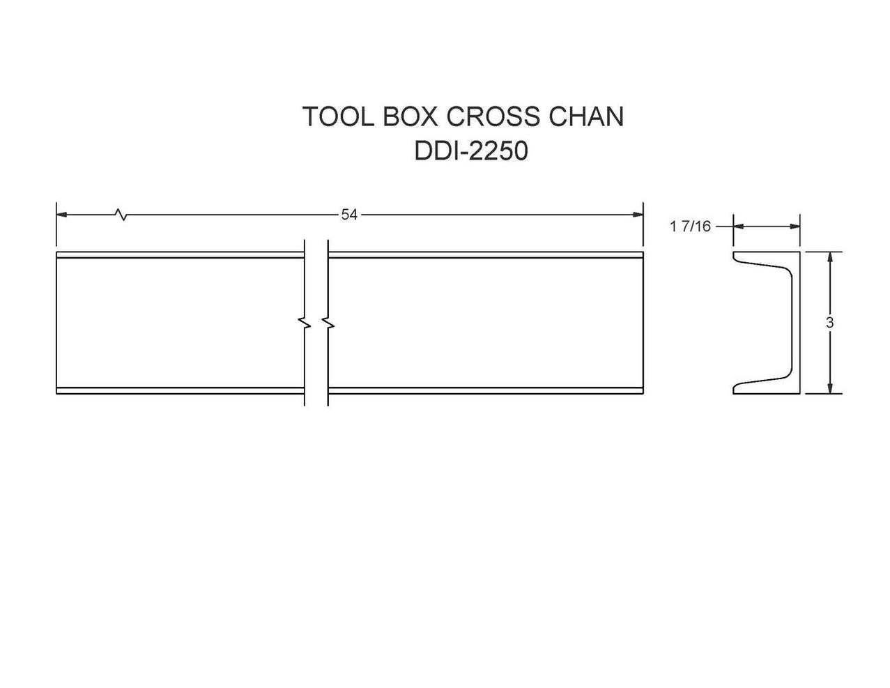 DDI2250 (FT20ITI) TOOL BOX CROSS CHAN — Felling Trailers Parts Store