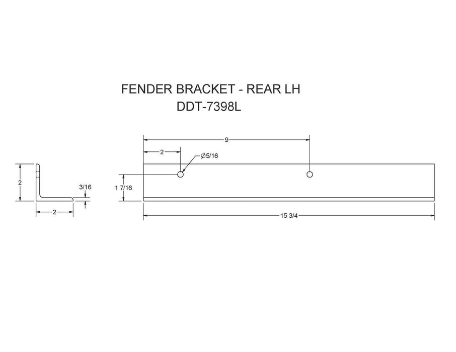 DDT-7398L - FENDER BRACKET, REAR LH
