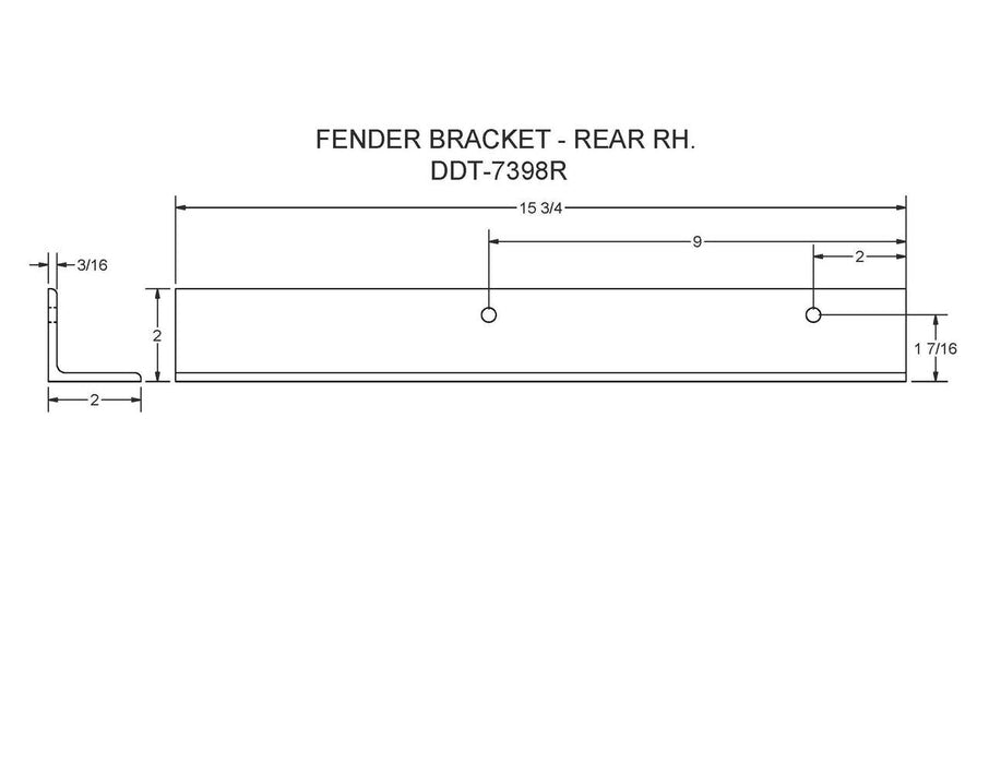 DDT-7398R - FENDER BRACKET - REAR RH.