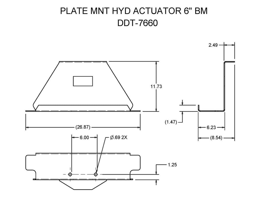 DDT-7660 - PLATE MNT HYD ACTUATOR 6" BM