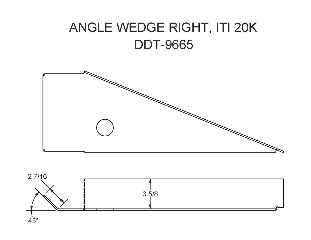 DDT-9665 - Right Angle Wedge for 20K ITI — Felling Trailers Parts Store
