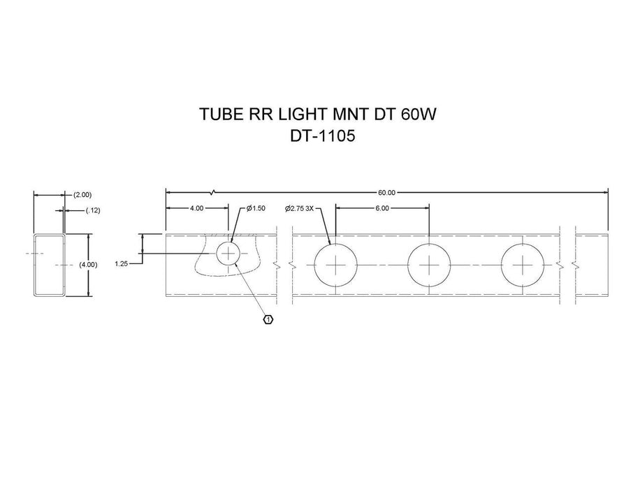 DT-1105  (FT-6 DT)  TUBE RR LIGHT MNT DT 60W