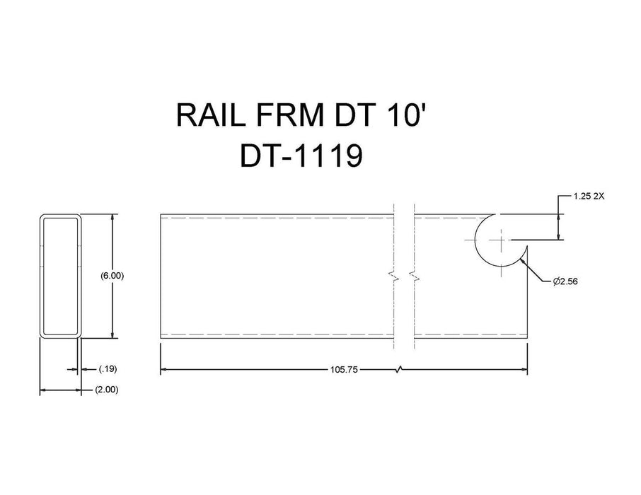 Dt Frame DT-1119 - 10' Rail Frame — Felling Trailers Parts Store