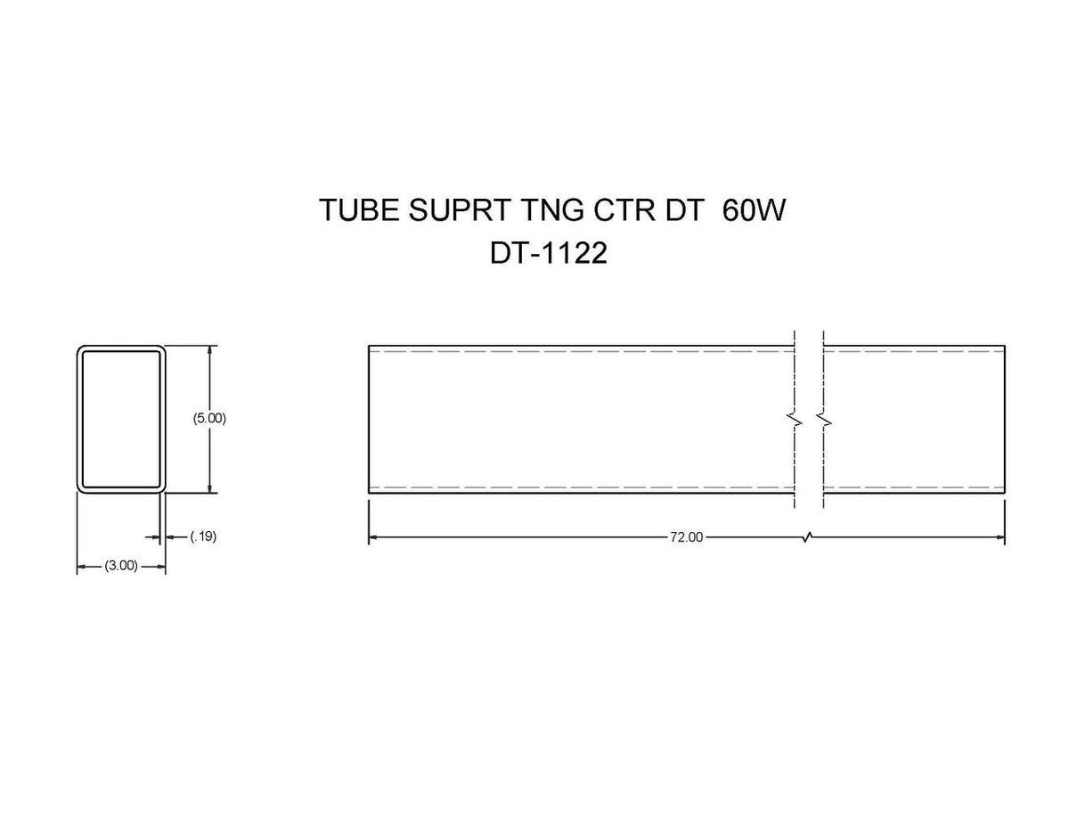 DT1122 (FT6 DT) TUBE SUPRT TNG CTR DT 60W — Felling Trailers Parts Store