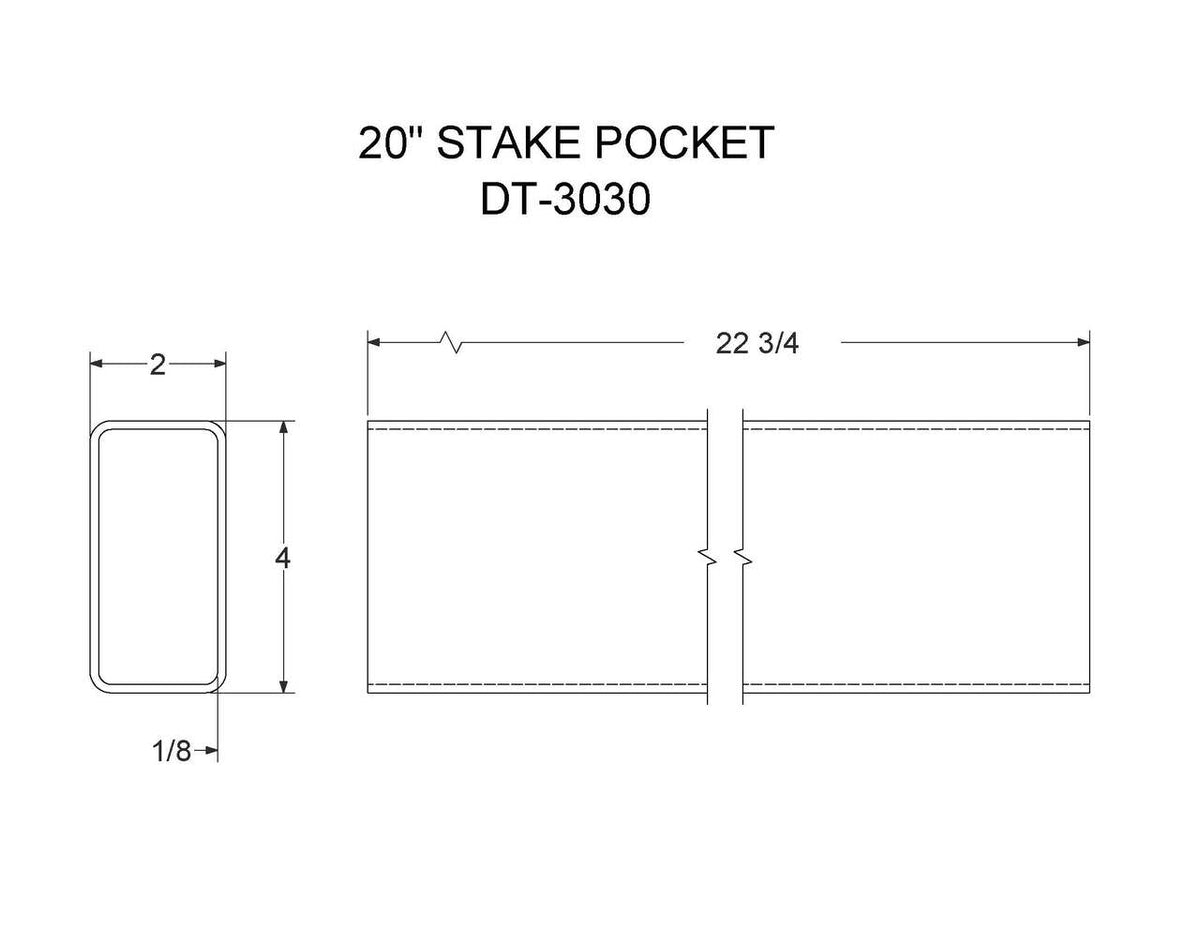 DT3030 (FT6 DT) 20" STAKE POCKET — Felling Trailers Parts Store