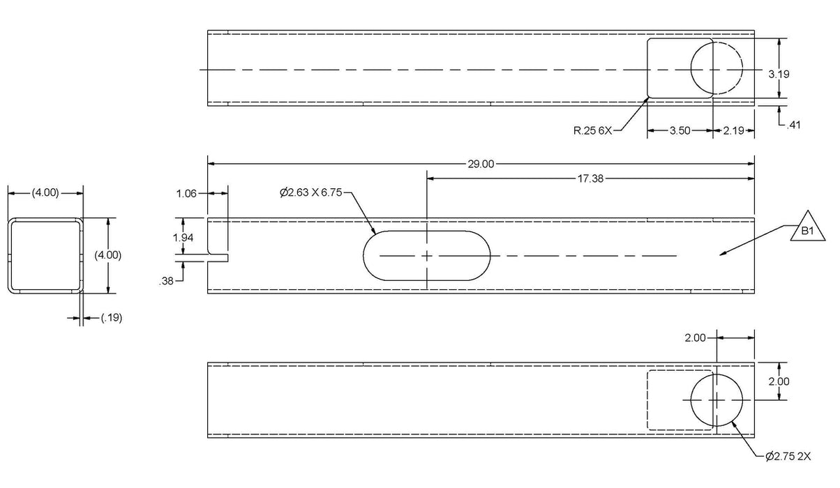 DT-3086 - 29" OT REAR LIGHT TUBE LH