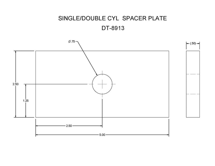 DT-8913  (FT-6 DT)  SINGLE/DOUBLE CYL SPACER PLATE
