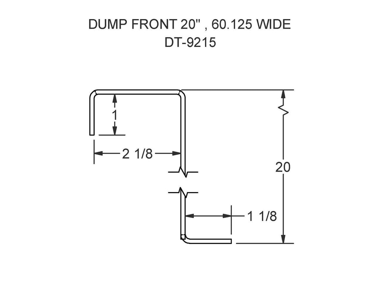 DT9215 (FT6 DT) DUMP FRONT 20" , 60.125 WIDE — Felling Trailers Parts