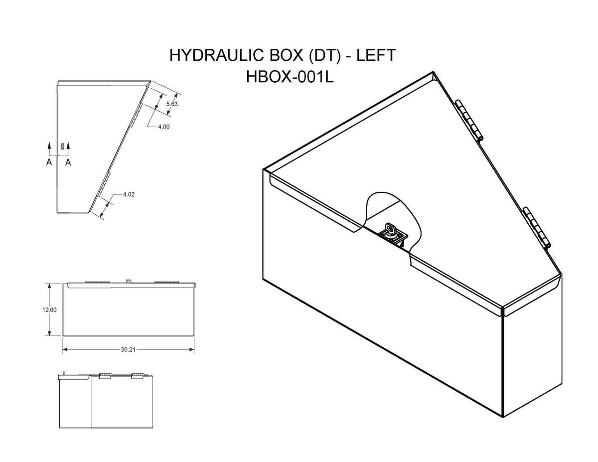 HBOX001L HYDRAULIC BOX (DT) LEFT — Felling Trailers Parts Store