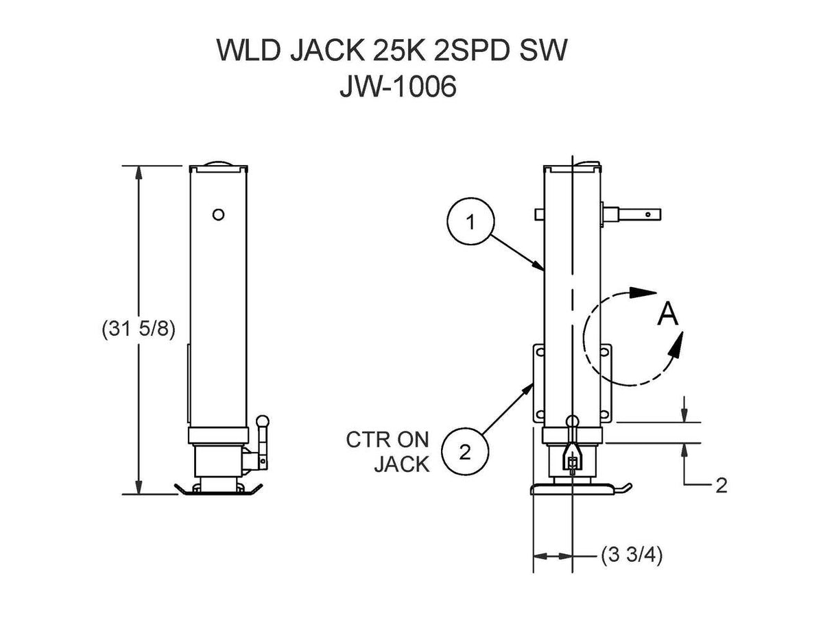 JW1006 25K 2 SPEED JOST JACK DROP FOOT W/ PLATE — Felling Trailers