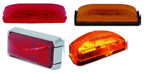 Optronics Thinline LED Trailer Clearance or Side Marker Light - Submersible - 3 Diodes - Amber Lens (#MCL-65AB)