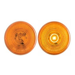 2 Round Amber 3 LED Trailer Side Marker Clearance Lights - Grommet Mount, DOT Compliant, 12V