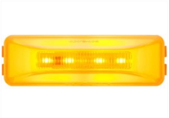 GloLight Thinline LED Trailer Clearance or Side Marker Light - Submersible - Rectangle - Amber Lens (#MCL165AB)
