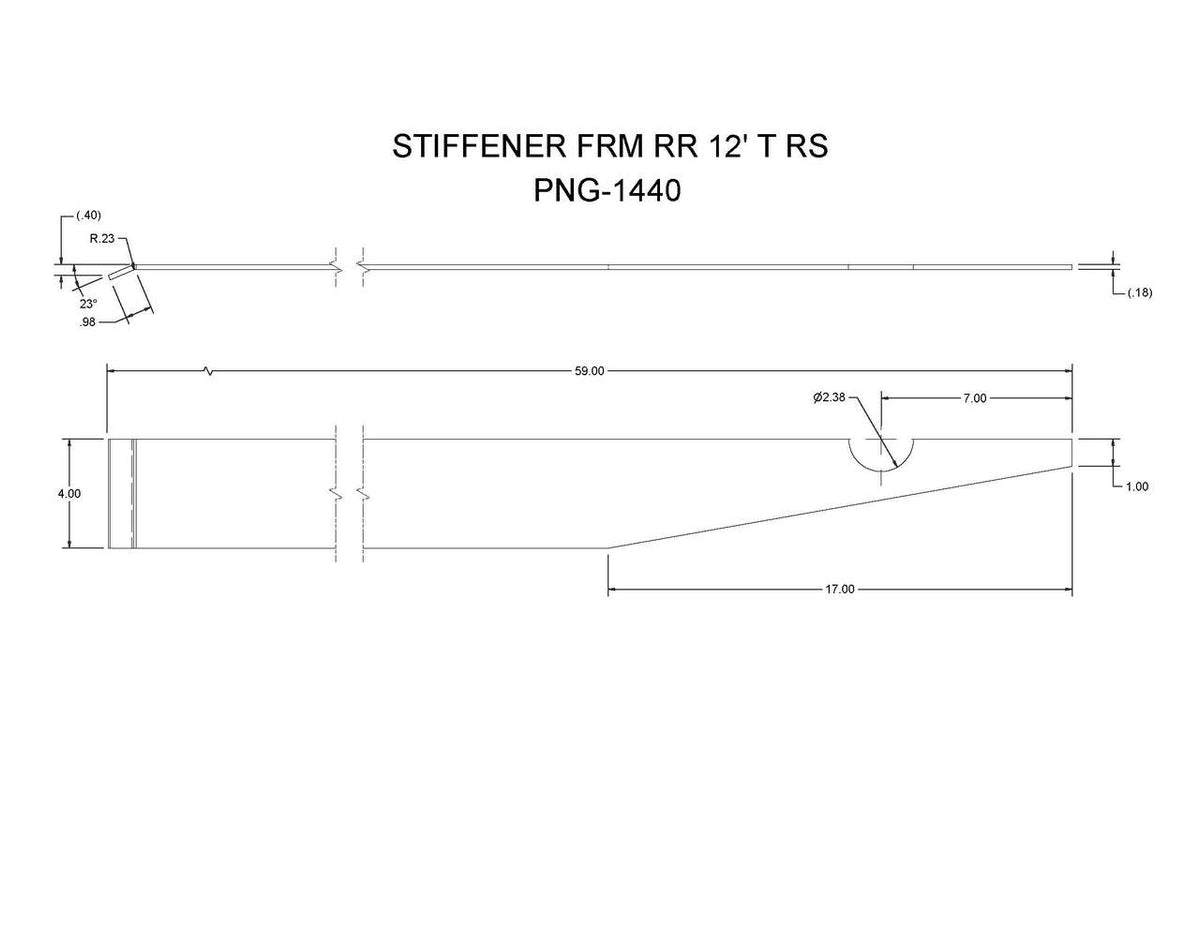 PNG1440 (FT6Tilt) STIFFENER FRM RR 12' T RS — Felling Trailers Parts