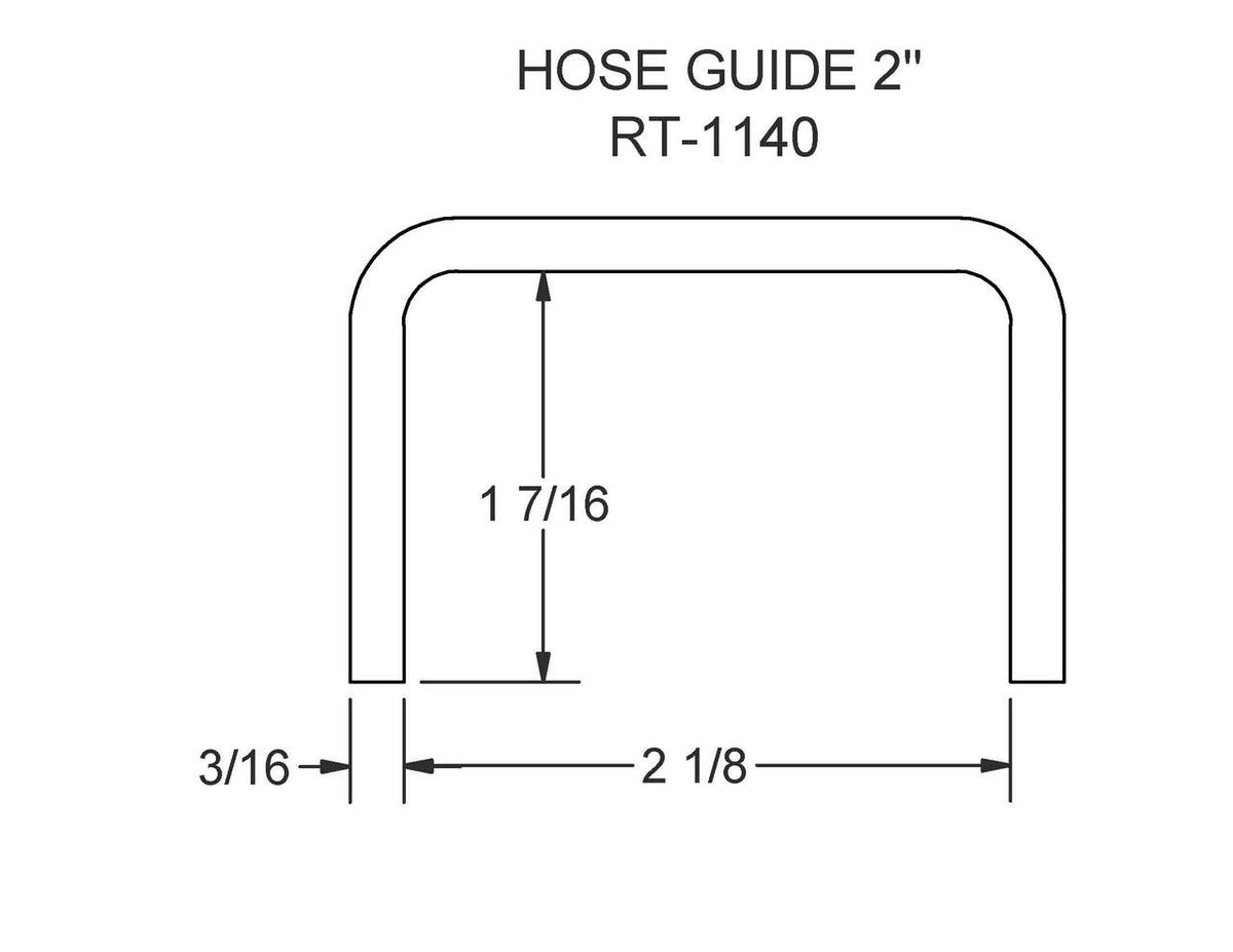 RT1140 (FT6 DT) HOSE GUIDE 2" — Felling Trailers Parts Store