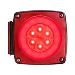 Glolight LED Combination Tail Light for Trailers under 80" Wide - Square - Red - Passenger Side(#STL108RB)