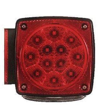 Miro-Flex LED Trailer Tail Light - 7 Function - Submersible - 20 Diodes - Square - Red - Driver (#STL-29RB)