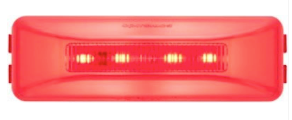 GloLight Thinline LED Trailer Clearance or Side Marker Light - Submersible - Rectangle - Red Lens (#MCL165RB)