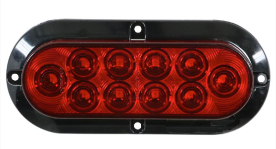 Optronics LED Trailer Tail Light - Stop, Turn, Tail - Submersible - 10 Diode - Oval - Red Lens (#STL-78RB)