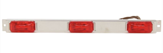 LED Identification Light Bar for Trailers over 80" Wide - Submersible - 9 Diodes - Red Lens (#MCL-84RB)