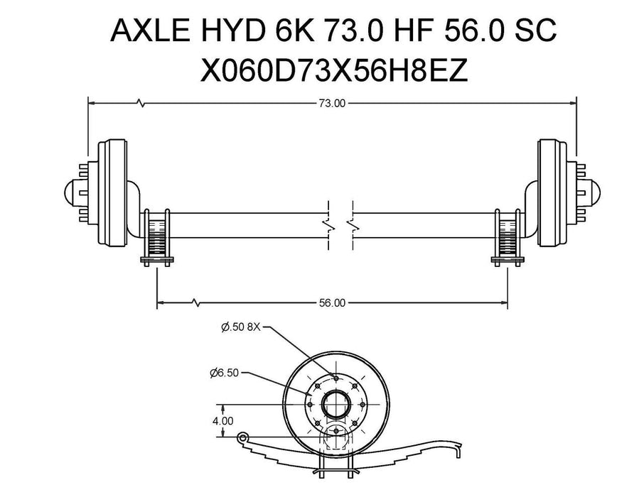 X060D73X56H8EZ -  AXLE HYD 6K 73.0 HF 56.0 SC (FT-6 DT)